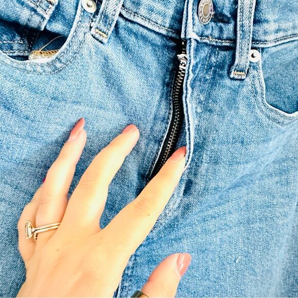 EVERLANE Blue Mid Wash High Rise Denim Skinny Straight Leg Ankle Jean Jeans 26 - Picture 6 of 15